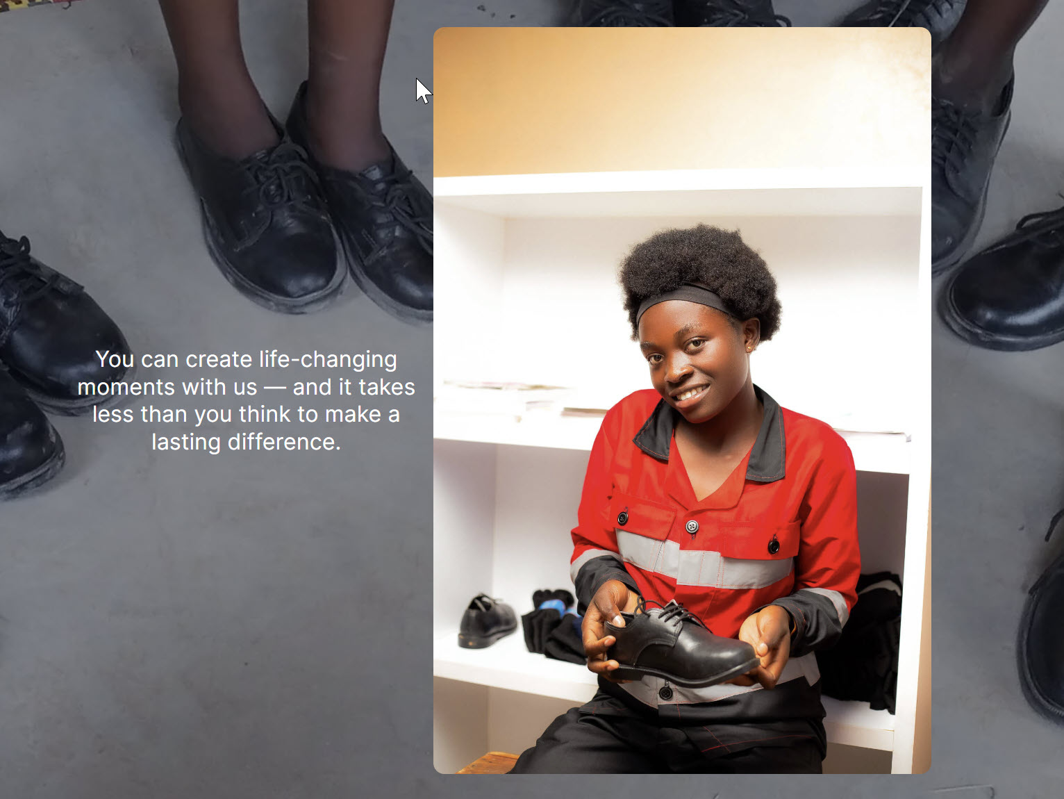 A photo of Dinah holding a school shoe